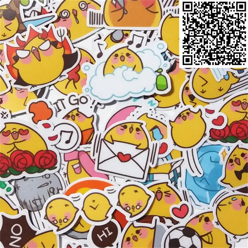 40 pcs Chick life story Waterproof Cap Creative Sticker For Skateboard Laptop Luggage Phone Styling Home Toy cartoon Stickers | Игрушки и