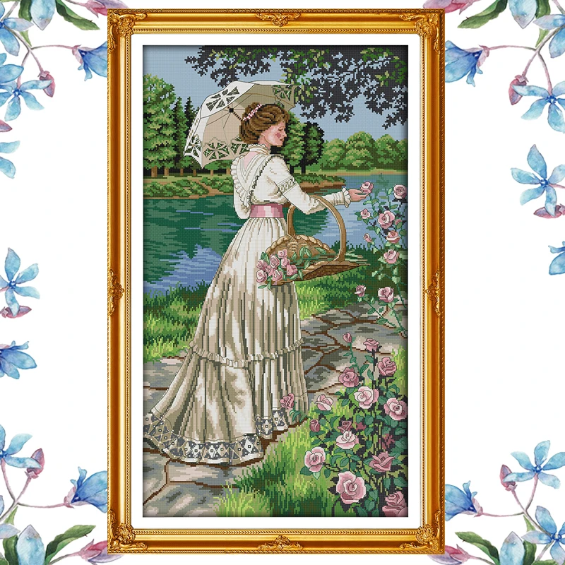 Набор для вышивки крестиком NKF с изображением цветов | Дом и сад