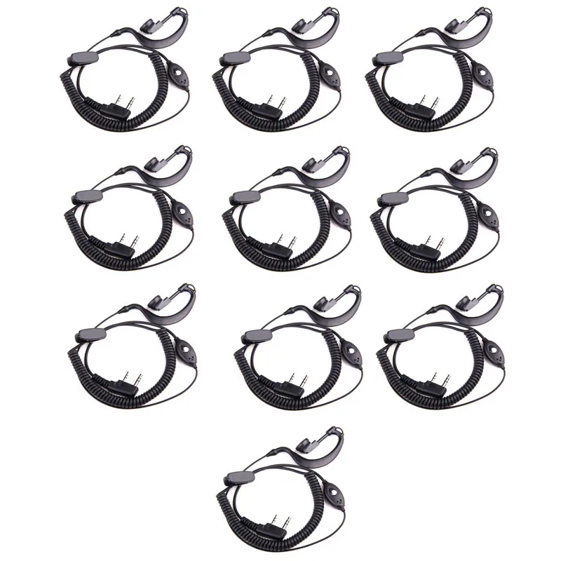 

Lot 10pcs K-TYPE Plug Handsfree Flexible Earphone Headphone w/Microphone for Dual Radio Baofeng UV5R UV-5R Kenwood Walkie Talkie