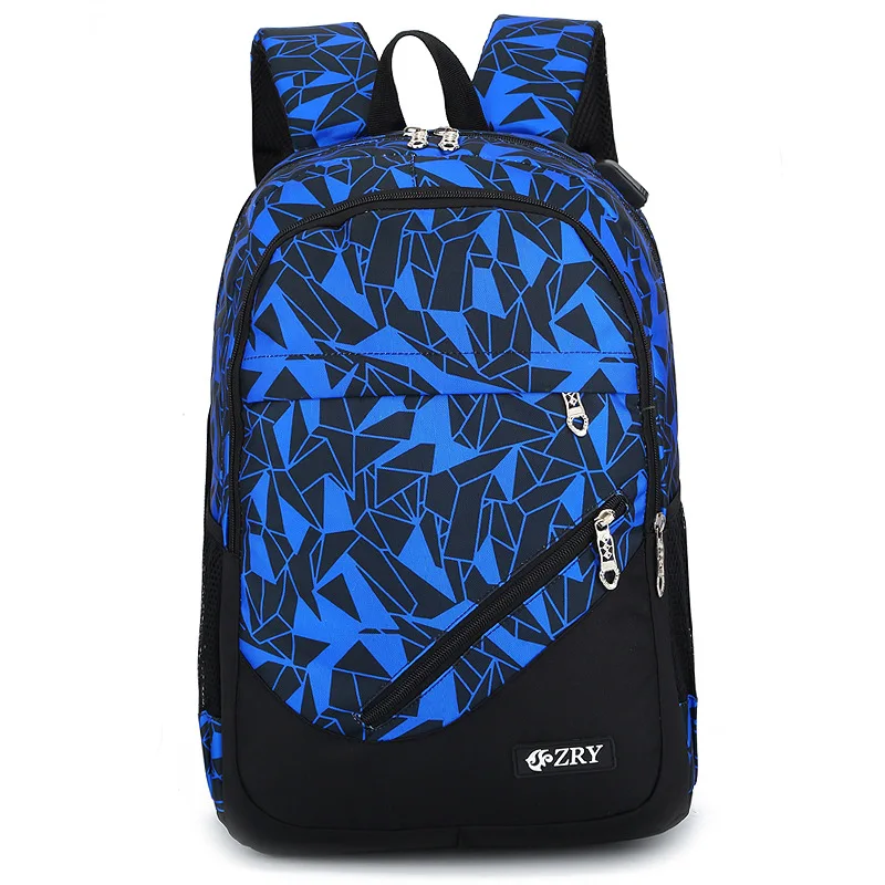 Водонепроницаемый Школьный рюкзак из ткани Оксфорд с USB-зарядкой | Багаж и сумки