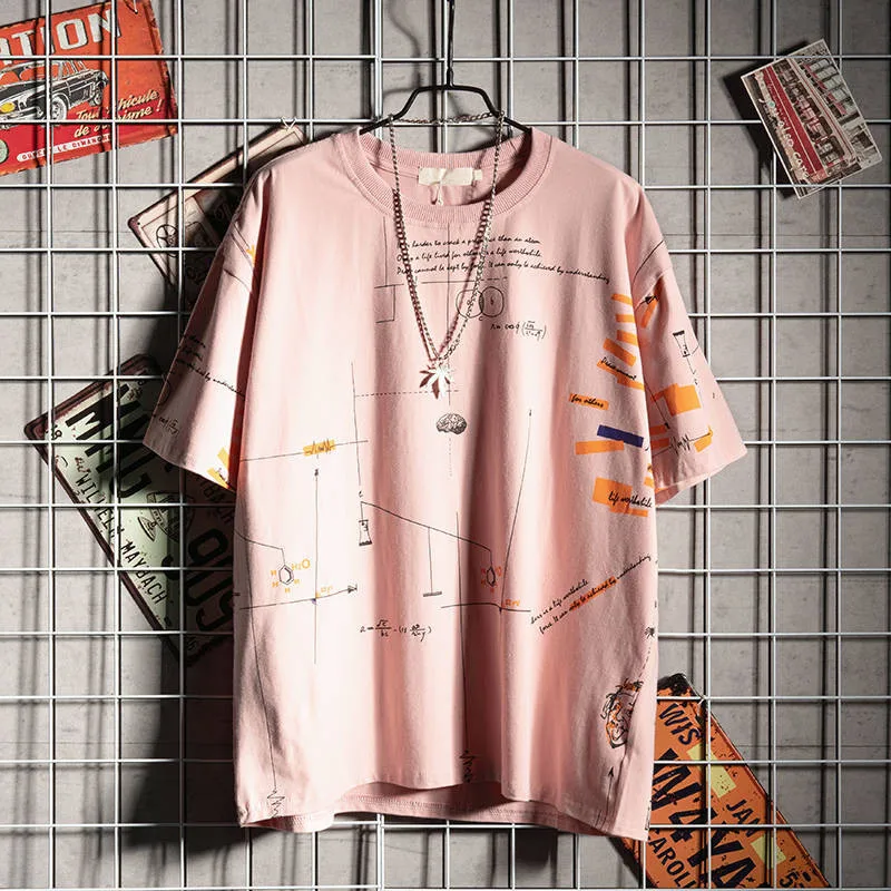 

Half Sleeve T Shirt Men Funny Mathematics Print Hip Hop T-Shirt Tops Harajuku Tshirt Streetwear 2019 Japan Short Sleeve Tees