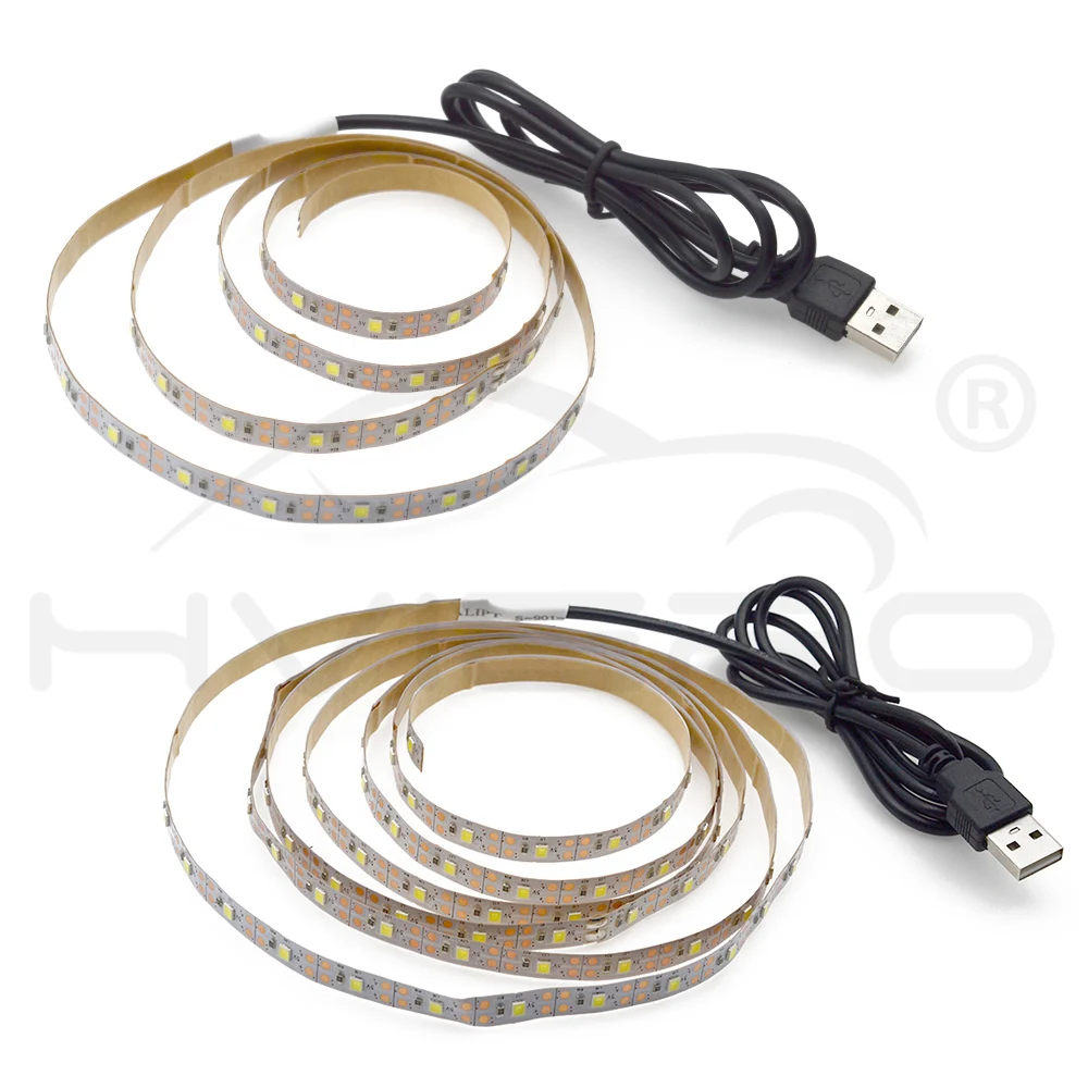 5 в 50 см, 1 м, 2 м, 3 м, 4 м, 5 м, USB кабель, силовой светодиодный светильник SMD 3528, Рождественская настольная декоративная лампа, лента для телевизора, фоновый светильник ing