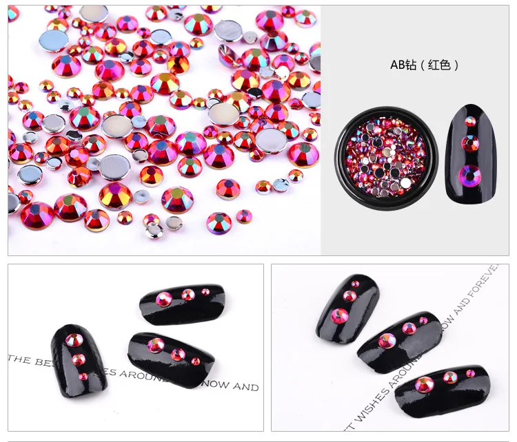 Разы для дизайна ногтей Хамелеон разы разные размеры Радуга AB Кристалл камень с
