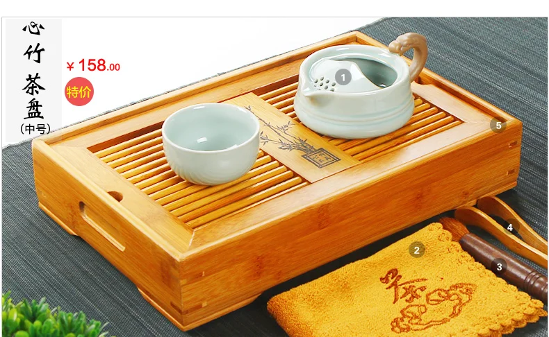 1 шт. чайный набор кунг фу Натуральный Бамбуковый поднос культурных традиционные