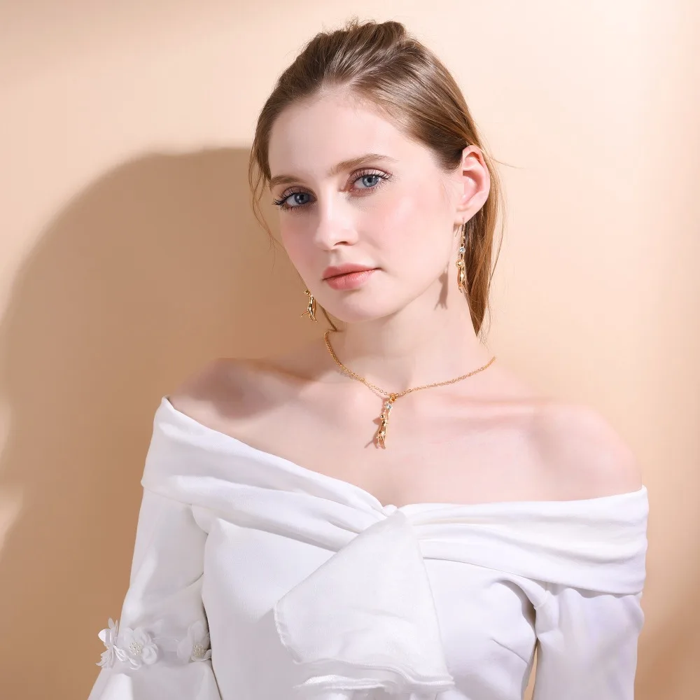 Женский ювелирный комплект из колье и серёг с кристаллами|earring necklace set|jewelry sets for