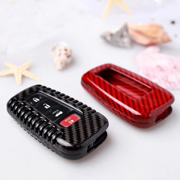 Чехол для автомобильного ключа из углеродного волокна чехол Toyota New Camry Prado CHR Reiz 2018