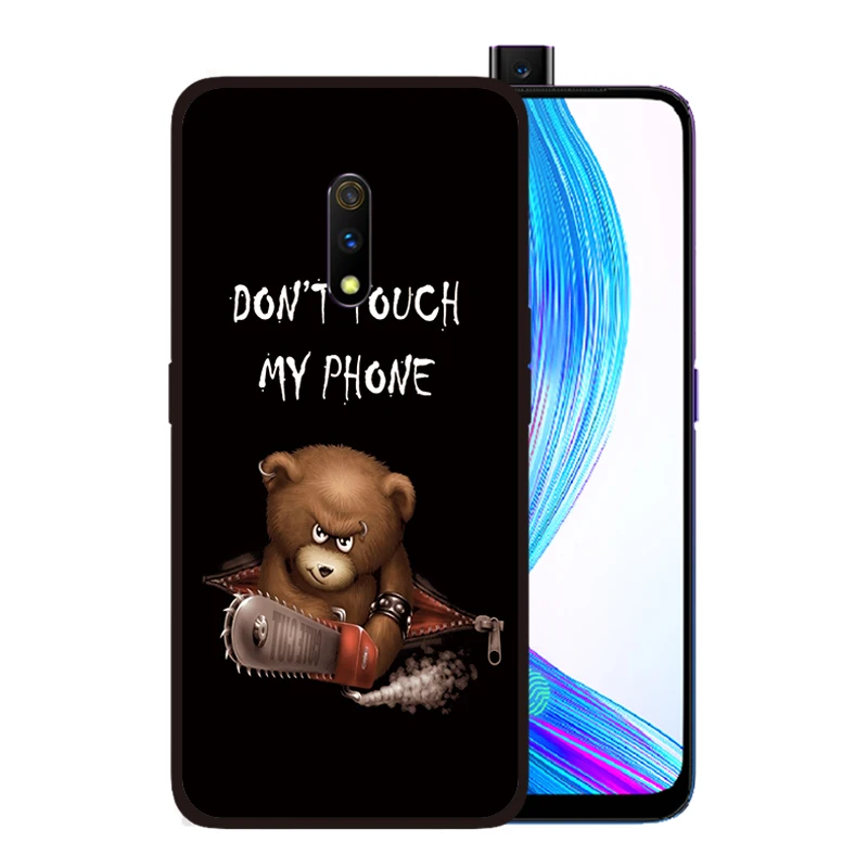 Мягкий силиконовый чехол черного цвета для OPPO Realme X Lite 3 Pro F11 F9 Find Don't Touch My Phone Cover |