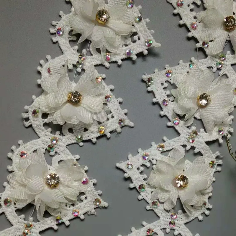 2 ярда шифоновая ткань в форме сердца цветов бриллиантов страз африканская