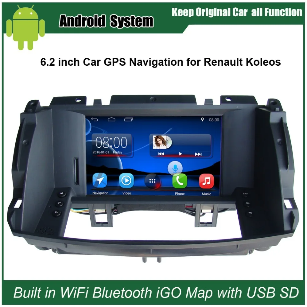 6 2 дюймов Android 7 1 автомобиля GPS навигации для Renault Koleos видео плеер Bluetooth обновленная