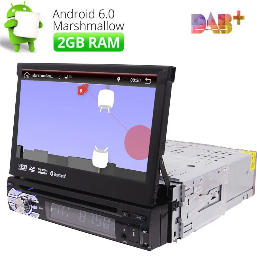 Android 6 0 gps Navi автомобильный DVD стерео радио четырехъядерный 1 DIN Радио в тире