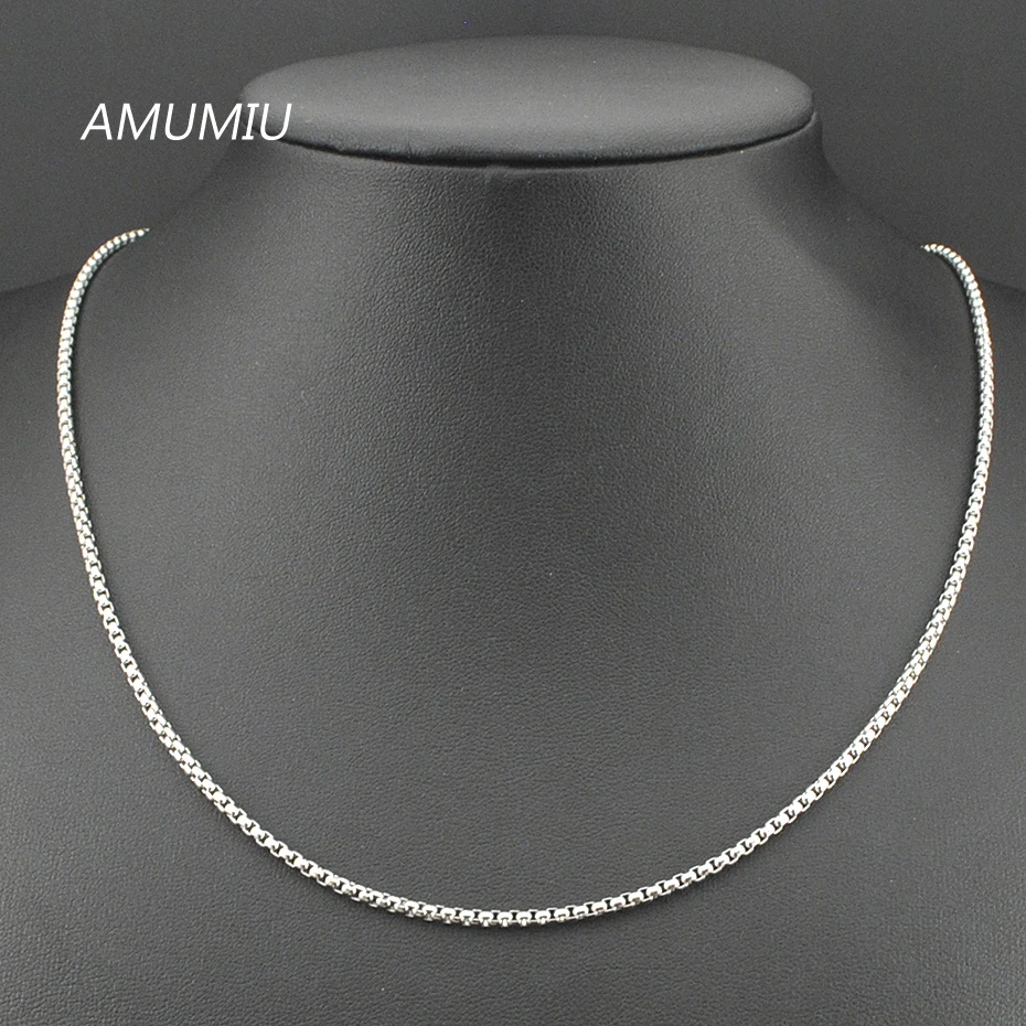 Акция AMUMIU! Цепочка Из Нержавеющей Стали 316L для мужчин и женщин 40/45/50/55/60/65/70 см