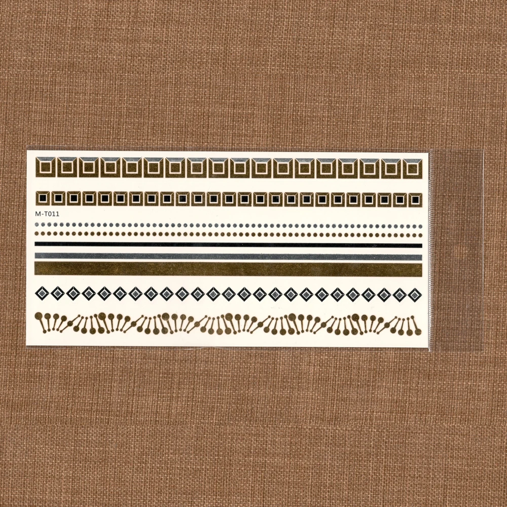 Временная поддельная Золотая татуировка водостойкие водные переводные наклейки