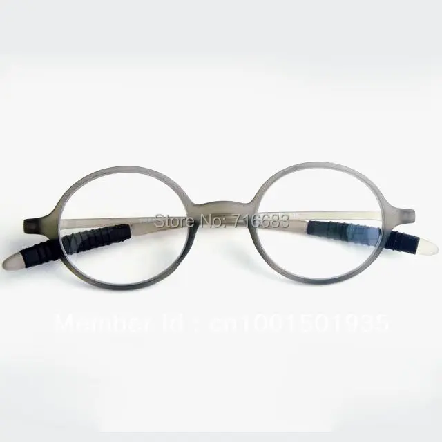 

TR-90 Round ultra-light Grey Men Eyeglass Frame Reading glasses Vintage Retro Magnifying Reader For Near Strength +1 +1.0