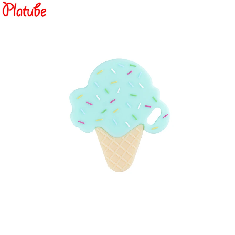 Зеленый 1 шт. в форме мороженого, силиконовый Прорезыватель для зубов без бисфенола, детский Прорезыватель для кормления, подарок для ребенка, Силиконовые Прорезыватели для зубов, игрушки для жевания - Цвет: Зеленый