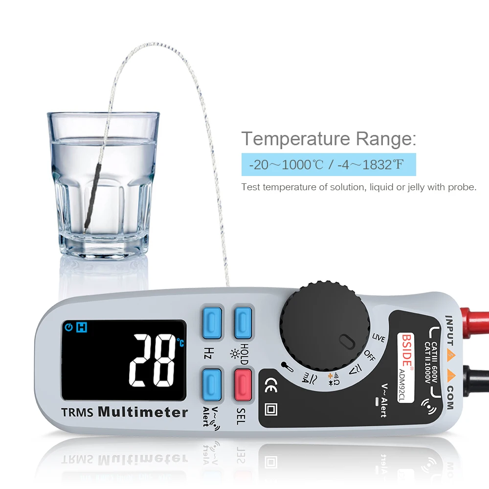 Цифровой мультиметр 6000 отсчетов мини мультитестер вольтметр Омметр измеритель