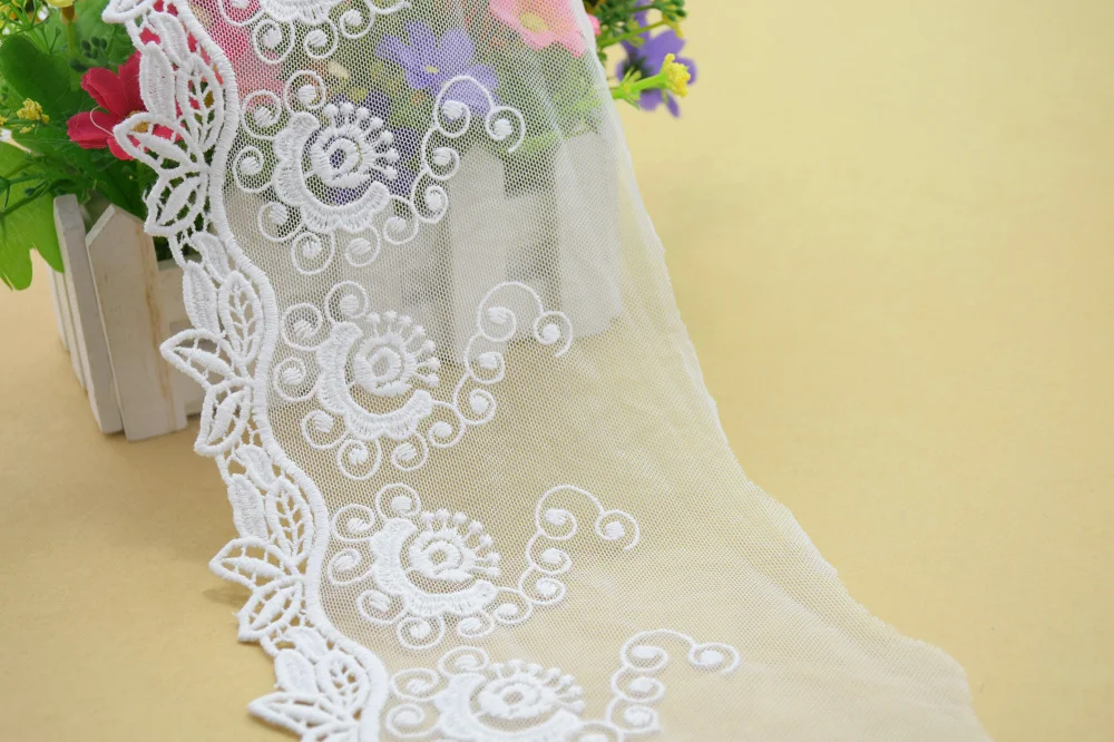 Ширина 13 см хлопковая вышивка кружевная отделка ткань основовязание сделай сам