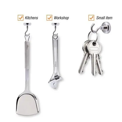 5pcs Magnet Hook Door Organizer Diameter 20mm Magnetic Pots Coat Strong for Home Balcony Garden Key Hanger Hold Up to 20lbs |
