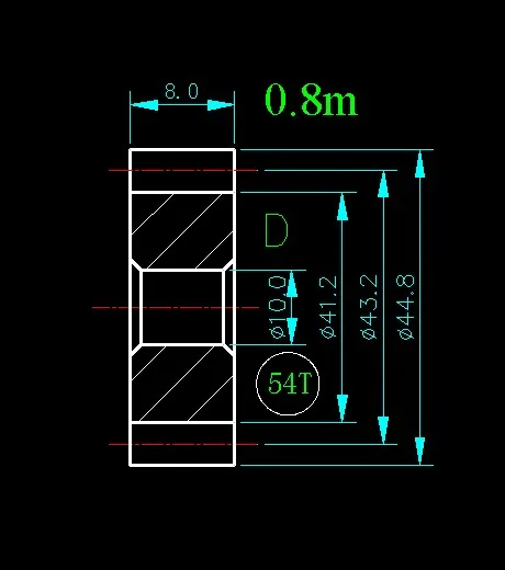 

0.8m 54T/Hole 5mm 6mm 8mm 10mm/width 8mm/For Meat Grinder Parts etc.