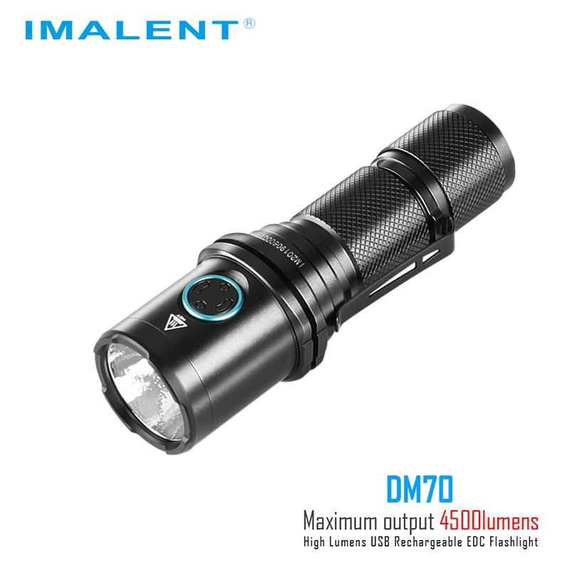 IMALENT DM70 фонарик CREE XHP70.2 max 4500 люмен дальность луча 306 метров ручной фонарь + 21700 5000