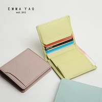emma yao genuine leather wallet female famous brand wallet case fashion purse