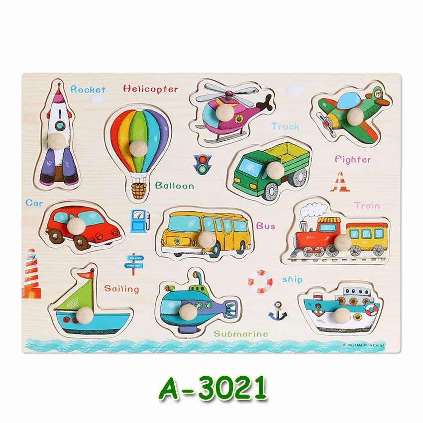 A3021 Новые детские Ранние развивающие игрушки, детская деревянная игрушка-пазл, деревянная игрушка-головоломка для детей, обучающие игрушки для фруктов/овощей - Цвет: A3021