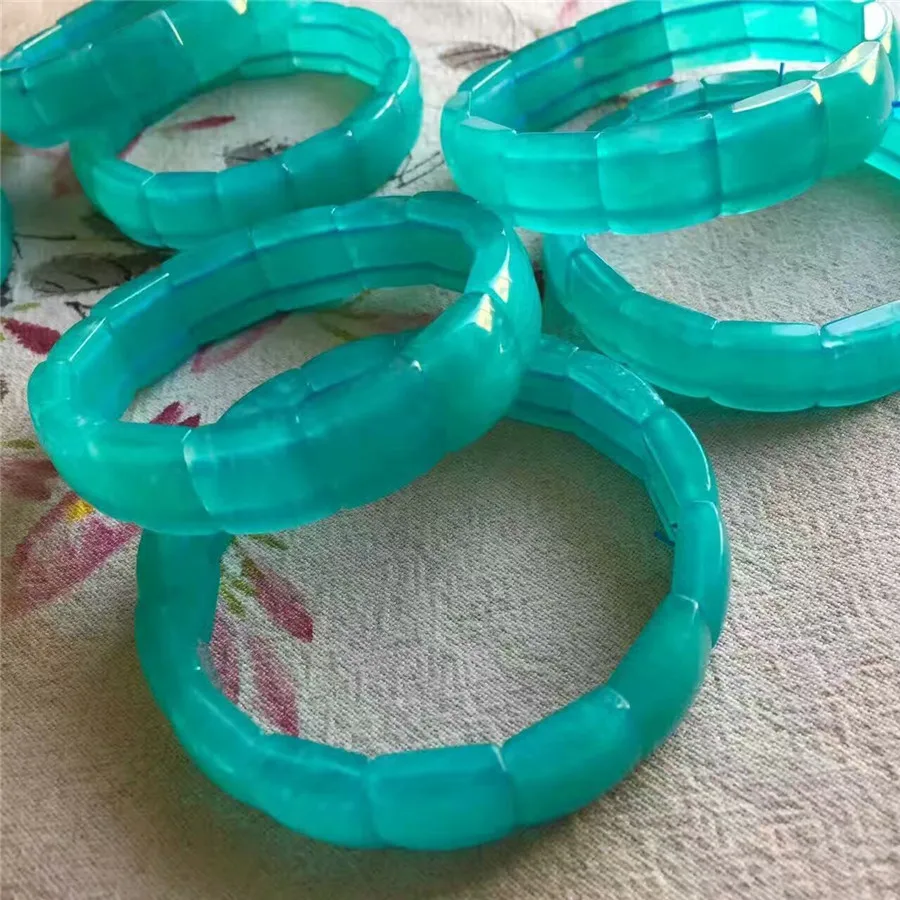 Натуральные ледяные браслеты из амазонита для женщин женские растягивающиеся