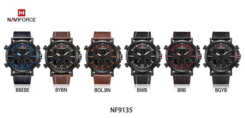 NAVIFORCE Роскошные Брендовые мужские модные спортивные часы водонепроницаемые