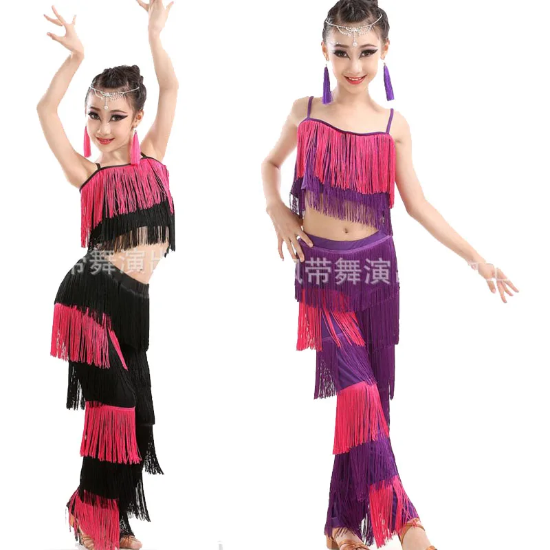 Детские платья с кисточками для взрослых костюмы топы + штаны наряды девочек