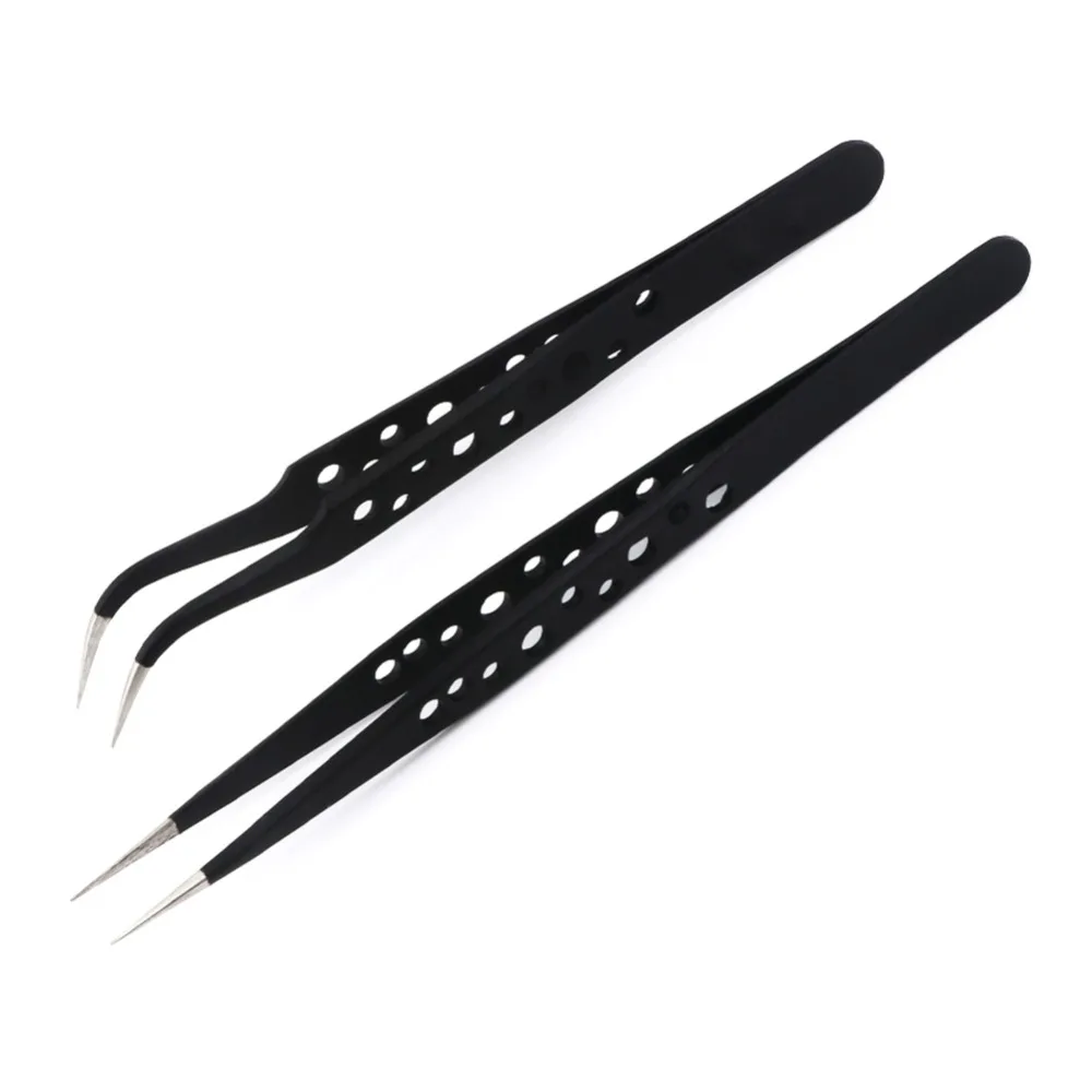 Ultra Precision Anti-static ESD Tweezers Stainless Steel Straight Curved for Mobile Phone Electronics Repair Tool | Инструменты