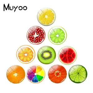 Новинка 2018, фруктовые ломтики лимона, апельсина, дракона, Ювелирные Кабошоны ручной работы, украшения в форме фруктов, стеклянный купольный кабошон