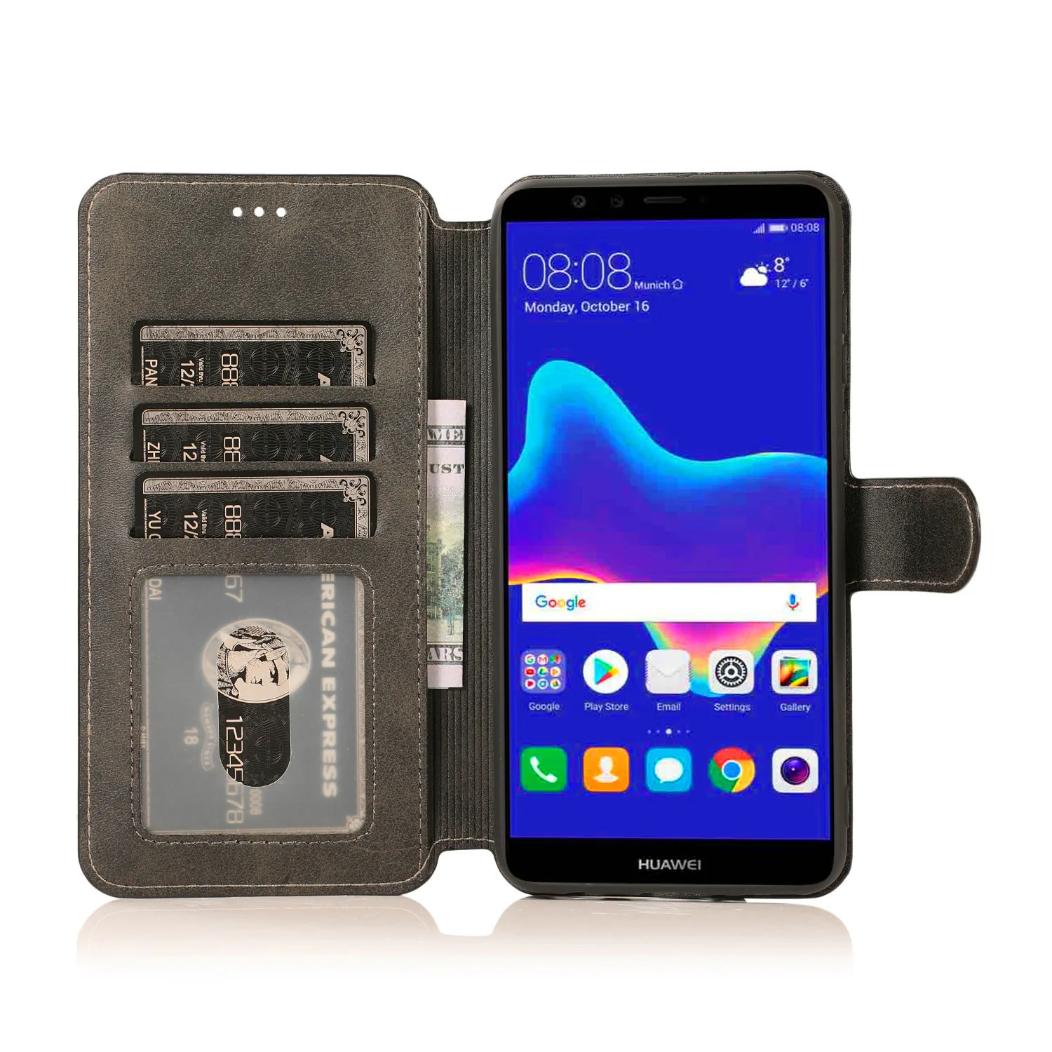 Кожаный бумажник чехол для телефона для huawei Y5 Y9 8X 8C чехол для huawei Y5 Y6 Y7 Y9 чехол со слотами для карт чехол в деловом стиле Funda