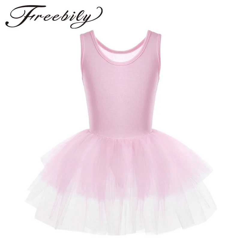 Балетное платье для девочек детская Одежда танцев сетчатый купальник гимнастики