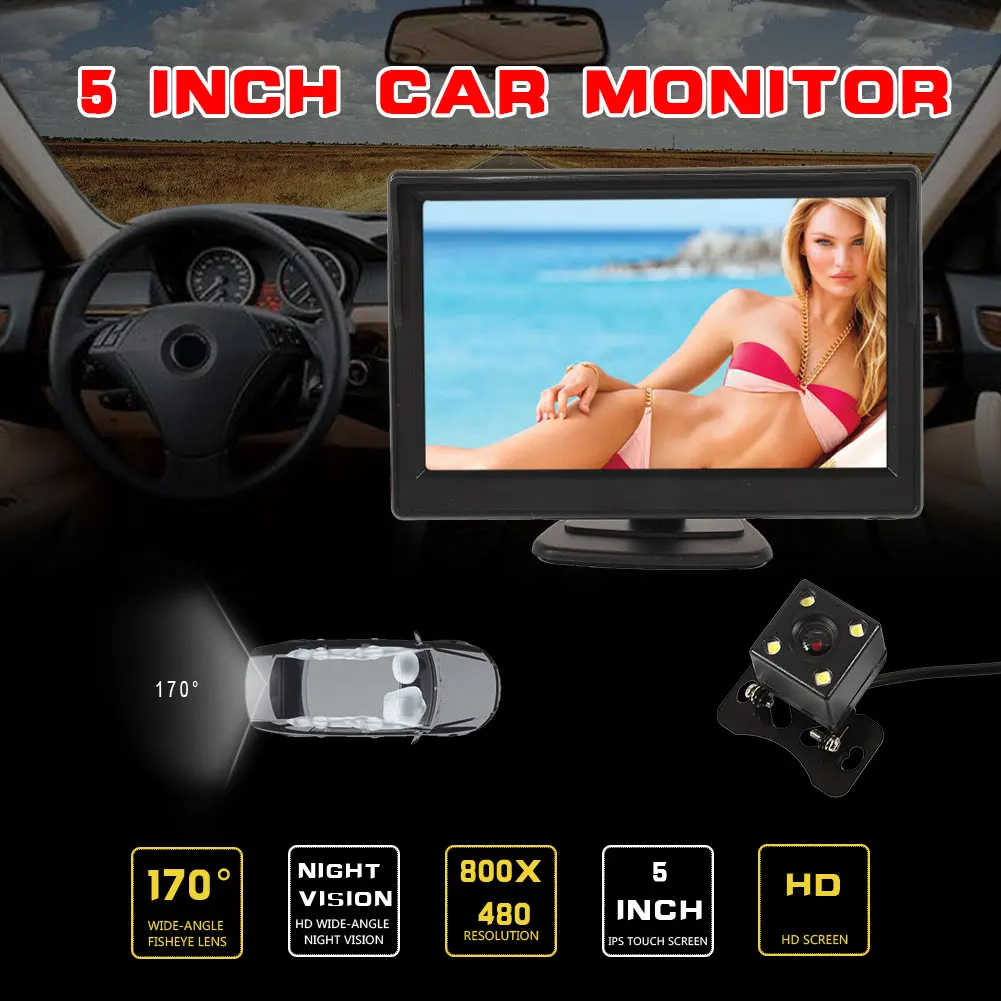 Автомобильный монитор Реверсивный парковочный автомобиль резервная