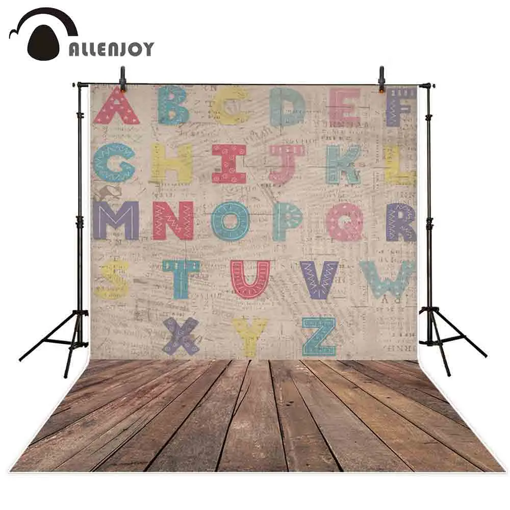 Allenjoy старый Алфавит фотография Фон дети древесина винтажный фон фотосессия