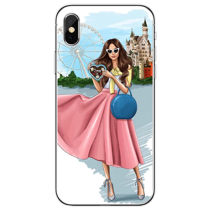 Для iPhone X XS XR MAX для 5 5C 5S SE 6 6S 7 8 plus Модный Стильный чехол девушки из Парижа Мягкий