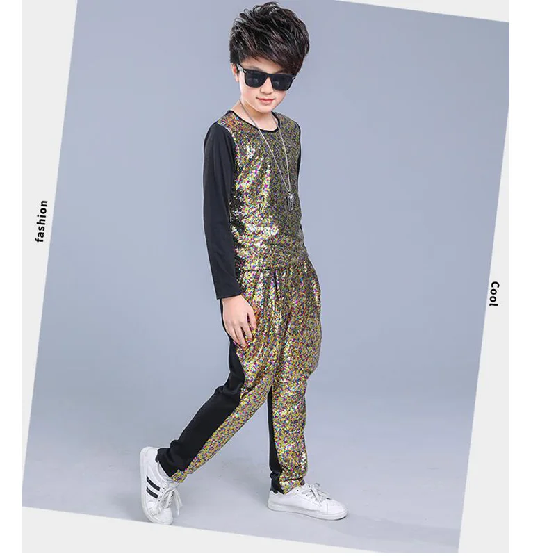 Дети мужчины блестками карнавал Джаз танцевальное пальто брюки для мальчиков