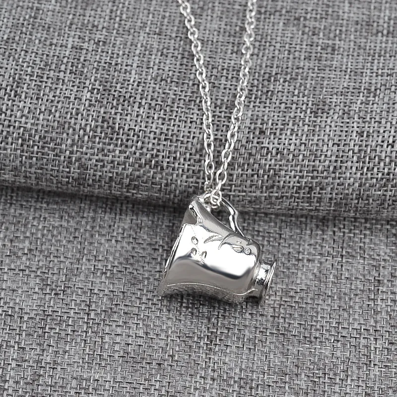 QIANKE Fashion Broken Cup Zinc Alloy Pendant Necklace for Women Girl Simple Once Upon A Time Beauty and The Beast Gift | Украшения и