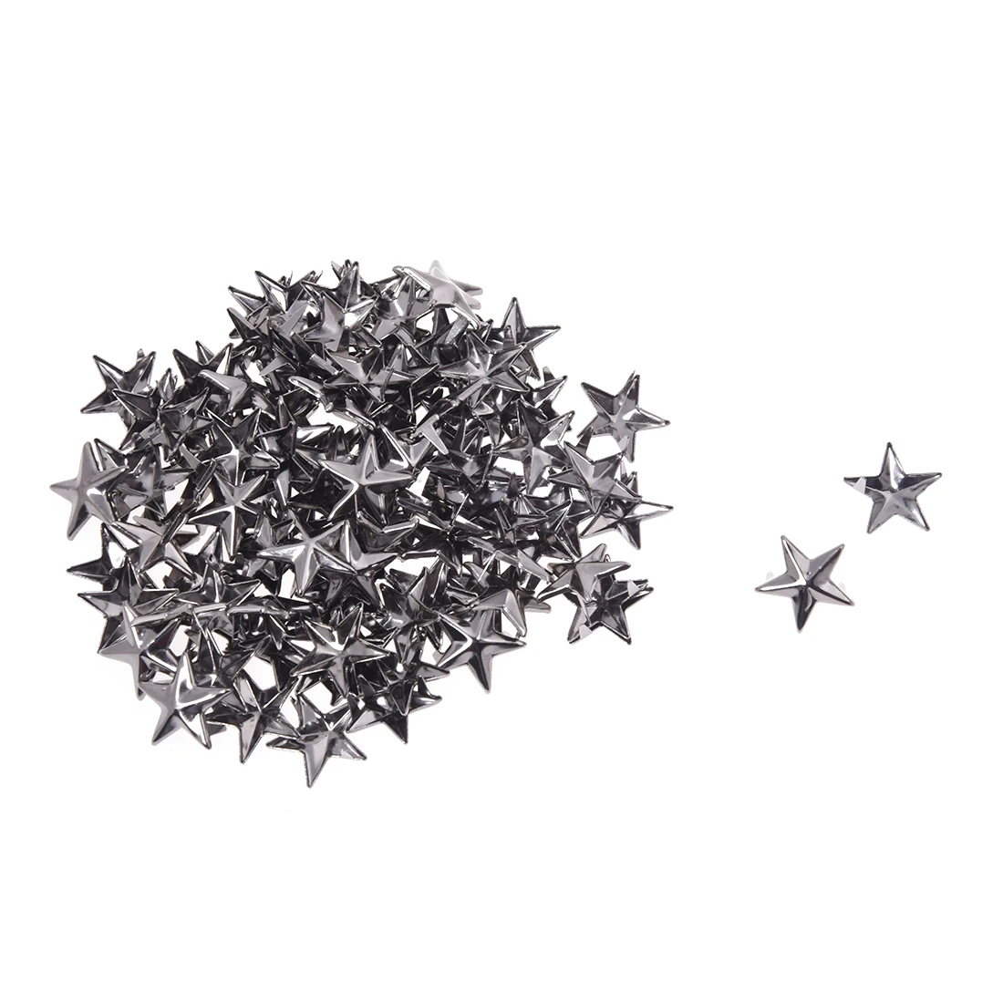 100 X Rivets applies gray dark 15mm star rivets for bag / shoes gloves |