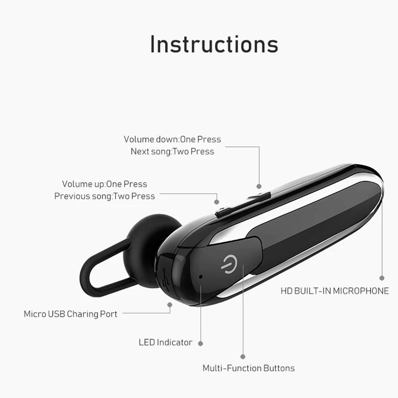Фото Наушники D18 Bluetooth 5,0, беспроводные, 36 часов воспроизведения музыки, с микрофоном, для Oppo, Xiaomi №4