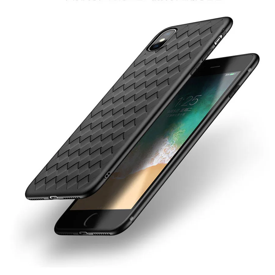 Чехлы с переплетением для iPhone X чехол 7 8 Plus милые силиконовые чехлы из ТПУ SE 5