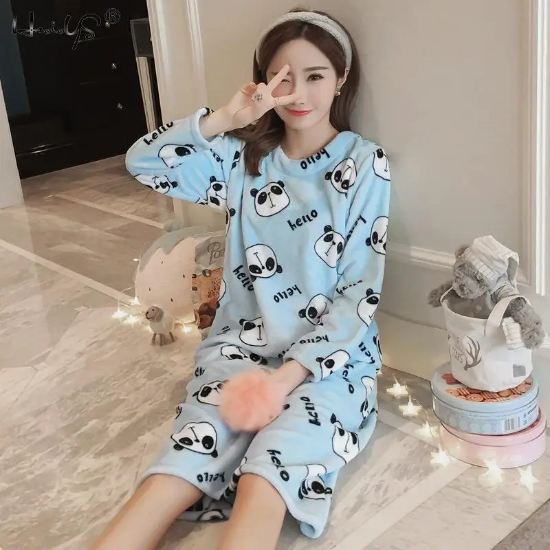 Nightgowns Bathrobe Thick Warm Flannel Nightdress for Women Winter Sleepshirts Coral Velvet Animal Sleepwear Femme Nighty