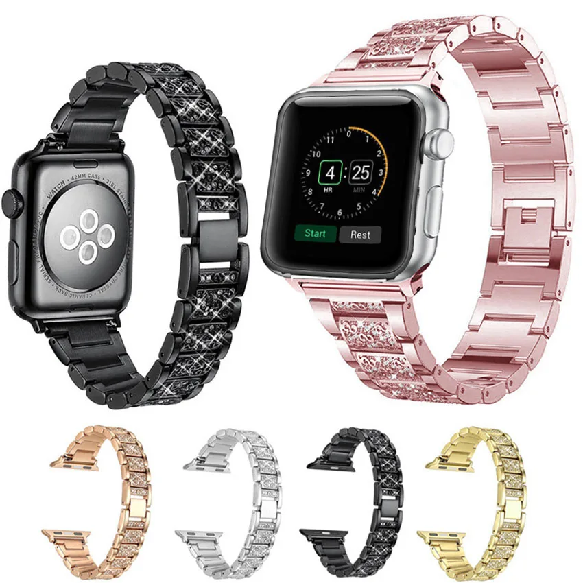 Роскошный металлический ремешок с пряжкой для Apple Watch Series 3/2/1 38 мм 42 из нержавеющей
