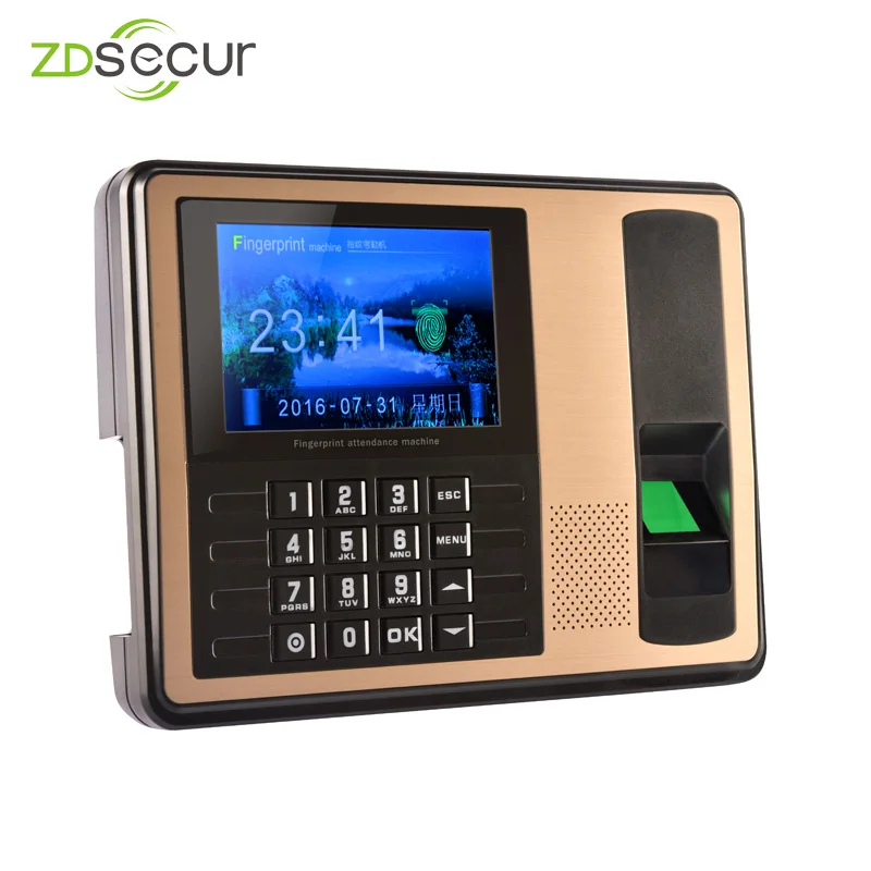 

4 inch TFT Color Display Fingerprint and password Time Recorder with free attendance software ZDA7