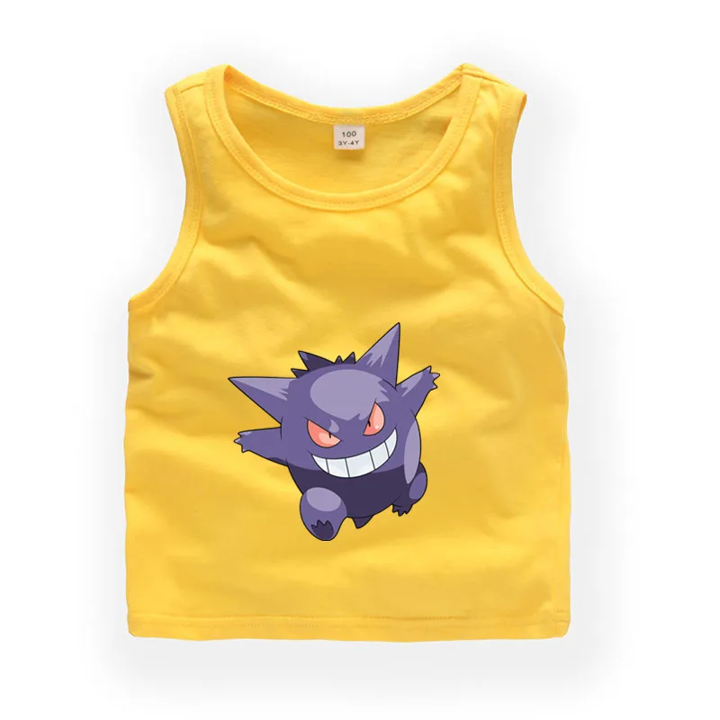 От 2 до 9 лет Детский мультфильм Gengar рукавов футболка для маленьких