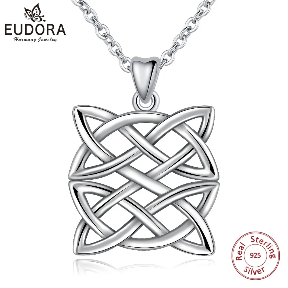 

EUDORA 925 Sterling Silver Celtics Knot Vintage Pendant Necklace For Men Anniversary Gifts Sterling Silver Fine Jewelry CYD233