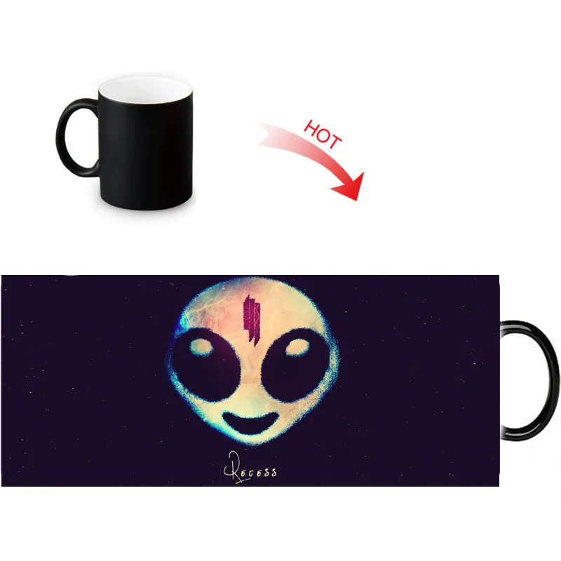 Хит продаж чувствительные реактивные кружки Skrillex керамическая кружка черного и