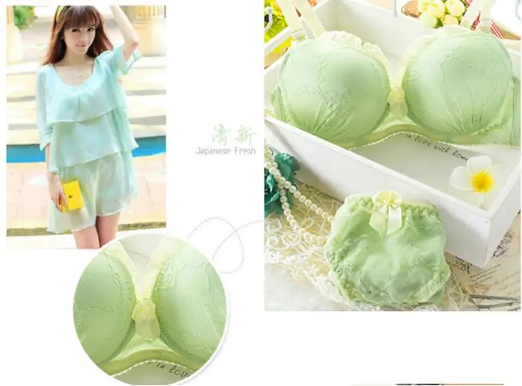 Комплект нижнего белья H136 кружевной бюстгальтер контрастных цветов с пуш апом|bra