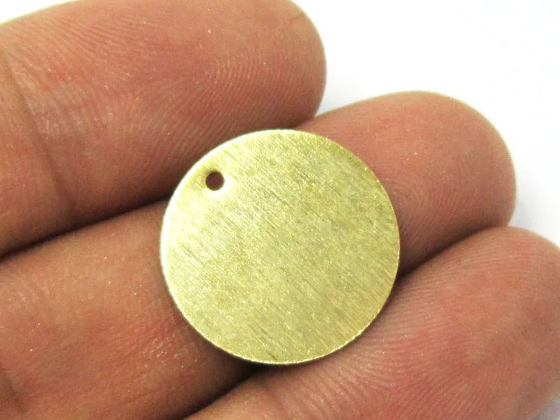 

50pcs Brass round charm earrings finding Textured 18x0.5mm Round Raw brass pendant geometric findings R120