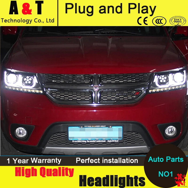 Автостайлинг FREEMONT светодиодный ная фара для FIAT 2009 2014 ные фары angel eye BI XENON передние