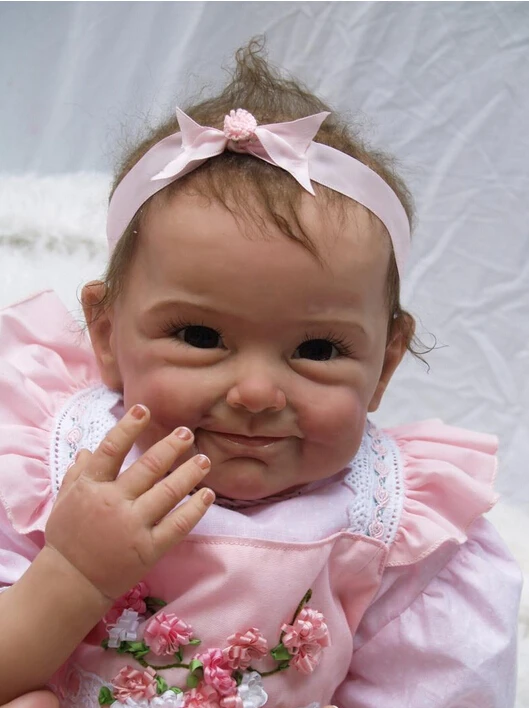 55 см мягкие силиконовые куклы для новорожденных Реалистичная кукла девочек